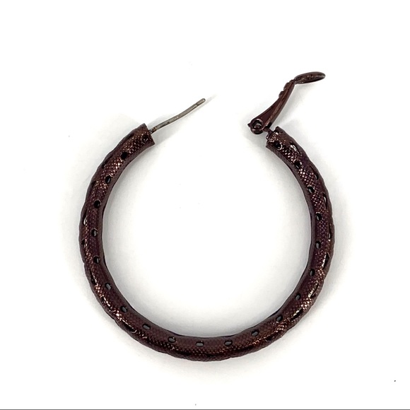 Lia Sophia Cutting Edge Brown Gold Hoop Earrings - Picture 6 of 12